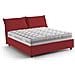 Letto Matrimoniale Silvia, Letto Contenitore Con Rivestimento In Tessuto, 100% Made In Italy, Apertura Frontale, Con Materasso Cm 140x190 Incluso, Rosso - Foto miniatura 3