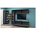 Parete Attrezzata Demetrio, Set Salotto Porta Tv A 4 Ante, Mobile Soggiorno Multiuso, 100% Made In Italy, Cm 280x30h180, Antracite E Acero - Foto miniatura 4