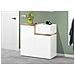 Scarpiera Ryan, Mobile Multiuso A 2 Ante E 1 Anta A Ribalta, Portascarpe Da Ingresso, 100% Made In Italy, Cm 80x40h80, Bianco Lucido E Acero - Foto miniatura 1