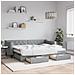 Divano Letto Estraibile Cassetti Grigio Chiaro 80x200cm Tessuto - Foto miniatura 1