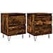 Comodini 2pz Rovere Fumo 40x35x50 Cm In Legno Multistrato - Foto miniatura 2