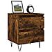 Comodini 2pz Rovere Fumo 40x35x50 Cm In Legno Multistrato - Foto miniatura 3