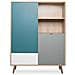 Cuba Hoogwaardig Eiken En Sonoma Wit Eiken Dressoir - Scandinavische Stijl - B 103 X D 40 X H 139 Cm - Foto miniatura 1
