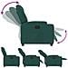 Poltrona Reclinabile In Tessuto Verde Scuro - Foto miniatura 7