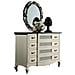 Cassettiera 4 Cassetti Legno Shabby Bianco Bicolore 124x55x105 - Foto miniatura 1