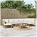 Set Salotto Da Giardino 8pz Con Cuscini Bianco Crema In Bambù - Foto miniatura 8