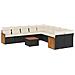 Set Divani Da Giardino 11 Pz Con Cuscini In Polyrattan Nero - Foto miniatura 2