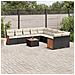 Set Divani Da Giardino 11 Pz Con Cuscini In Polyrattan Nero - Foto miniatura 1