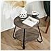 Tavolino Tavolo Moderno Design Rotondo con Struttura Nera Piano Noce Salvaspazio - Foto miniatura 3