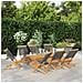 Sedie da Giardino Pieghevoli 8pz Grigie Legno Massello Acacia - Foto miniatura 6