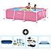 Piscina Fuori Terra - Rettangolo - 220x150x60 Cm - Rosa - Include Accessori Coordinati Cb59 - Foto miniatura 1