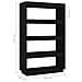 Libreria /divisorio Nero 80x35x135 Cm In Legno Massello Di Pino - Foto miniatura 7