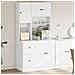 Mobile da Cucina Bianco 95x50x180 cm Legno Multistrato - Foto miniatura 2