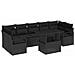 Set Divano da Giardino a 8 Pezzi con Cuscini Nero Polirattan,  Divano da Giardino a 2 Posti con Cuscini Nero Polirattan - Foto miniatura 1