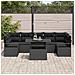 Set Divano da Giardino a 8 Pezzi con Cuscini Nero Polirattan,  Divano da Giardino a 2 Posti con Cuscini Nero Polirattan - Foto miniatura 3
