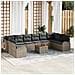 Set Divano Giardino 11 Pezzi con Cuscini Grigio Polyrattan Acacia - Foto miniatura 2