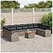 Set Divano Giardino 11 Pezzi con Cuscini Grigio Polyrattan Acacia - Foto miniatura 3