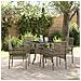 Set da pranzo da giardino da 5 pezzi Grigio in rattan poliolefinico - Foto miniatura 2