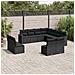 Set Divani da Giardino 11 pz con Cuscini in Polyrattan Nero - Foto miniatura 2
