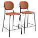Set Di 2 Sgabelli Da Bar Edmond Imitazione Cognac - Foto miniatura 1