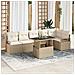 Set Divano da Giardino 7 pcs Beige Poly Rattan - Foto miniatura 2