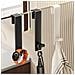 Set 6 Ganci Sopraporta — Installazione Senza Fori, Design Inclinato Con Bordi Arrotondati, Nero, Compatibile Con Porte In Vetro E In Legno - Foto miniatura 4