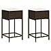 Sgabelli da Bar con Cuscini 2 pz Marroni in Polyrattan - Foto miniatura 1