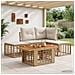 Set Divano da Giardino 5 pz Naturale e Bianco Crema polyrattan - Foto miniatura 9