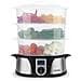 Vaporiera elettrica VAP12 in acciaio inox, multifunzione 12L, programmabile, 3 cestelli impilabili:per tutti i tipi di alimeti, timer 60min - Foto miniatura 1