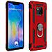 Cover Huawei Mate 20 Pro Bi-materia Rigida Morbida Anello Magnetico Stand Rosso - Foto miniatura 1