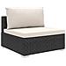 Set Divani Da Giardino 11 Pz Con Cuscini In Polyrattan Nero - Foto miniatura 5