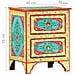 Comodino Dipinto A Mano 40x30x50 Cm In Legno Massello Di Mango - Foto miniatura 8