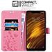 Custodia Compatibile Con Xiaomi Pocophone F1 In Rosa Fiore - Coperchio Protettivo In Design Floreale Con Chiusura Magnetica, Funzione Stand E Slot Per Carte - Foto miniatura 2