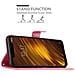 Custodia Compatibile Con Xiaomi Pocophone F1 In Rosa Fiore - Coperchio Protettivo In Design Floreale Con Chiusura Magnetica, Funzione Stand E Slot Per Carte - Foto miniatura 3