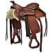 Sella Western Pony Completa Di Sottopancia, Lavorazione Flower, Seggio Scamosciato 8"" - Foto miniatura 1