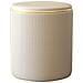 Pouf Contenitore Ecopelle Beige Decoro Oro Poggiapiedi Seduta Imbottita 35x45cm - Foto miniatura 1