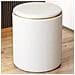 Pouf Contenitore Ecopelle Beige Decoro Oro Poggiapiedi Seduta Imbottita 35x45cm - Foto miniatura 2