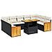 Set Divani Da Giardino 10pz Con Cuscini In Polyrattan Nero - Foto miniatura 1