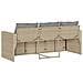 Divano Da Giardino Con Cuscini A 3 Posti Beige In Polyrattan - Foto miniatura 5