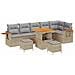 Set di Divani da Giardino 9 Pezzi con Cuscini Beige Polyrattan Acacia, Set da Pranzo Giardino 3 Pezzi con Cuscini Beige Polyrattan Acacia - Foto miniatura 1