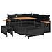 Set Divano da Giardino  8 pezzi con Cuscini Nero Polyrattan Acacia, Set da Pranzo da Giardino  3 pezzi con Cuscini Nero Polyrattan Acacia - Foto miniatura 1
