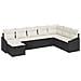Set Divano da Giardino a 8 Pezzi con Cuscini Nero Polyrattan - Foto miniatura 1