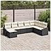 Set Divano da Giardino a 8 Pezzi con Cuscini Nero Polyrattan - Foto miniatura 2