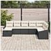 Set Divano da Giardino a 8 Pezzi con Cuscini Nero Polyrattan - Foto miniatura 3