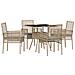 Set da Pranzo da Giardino 5 Pezzi Beige Rattan Sintetico - Foto miniatura 1