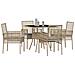 Set da Pranzo da Giardino 5 Pezzi Beige Rattan Sintetico - Foto miniatura 3