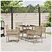 Set da Pranzo da Giardino 5 Pezzi Beige Rattan Sintetico - Foto miniatura 4
