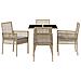 Set da Pranzo da Giardino 5 Pezzi Beige Rattan Sintetico - Foto miniatura 7