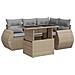 Set Divano da Giardino 5 pz con Cuscini Beige in Polyrattan - Foto miniatura 1