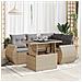 Set Divano da Giardino 5 pz con Cuscini Beige in Polyrattan - Foto miniatura 2